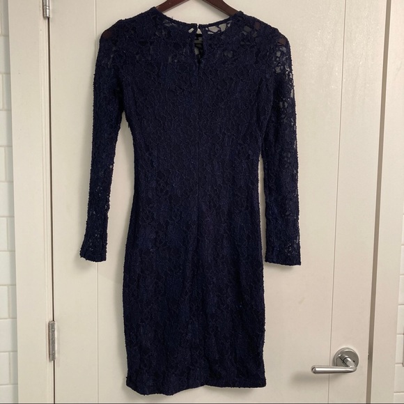 EUC! - Zara | Basic Navy Blue Shift Lace Dress - Picture 8 of 9